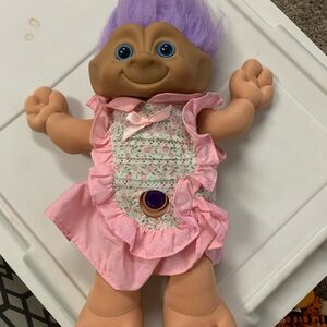 Purple-Haired Troll Doll with Pink Outfit